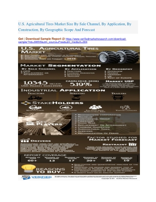U.S. Agricultural Tires Market Size By Sale Channel, By Application, By Construction, By Geographic Scope And Forecast