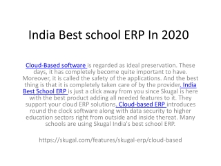 India Best school ERP In 2020
