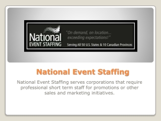 The Best Promo Staffing Services - www.nationaleventstaffing.com