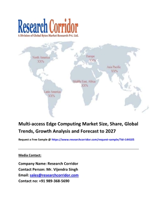 Multi-access Edge Computing Market Size, share, Industry Growth, Future Opportunities, Forecast to 2027