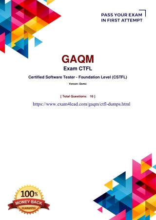 Download GAQM CTFL Exam Dumps | 100% Passing Assurance