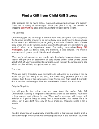Find a Gift from Child Gift Stores