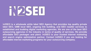 White Label Local SEO - In2SEO