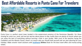 Best Affordable Resorts in Punta Cana For Travelers