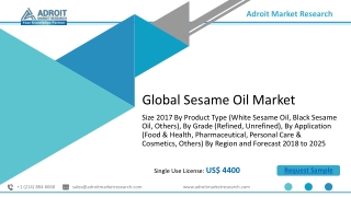 Sesame Oil Market 2020: Technology, Solution, Components, Emerging Trends, Key Segments, Size & Share, Regional Growth A