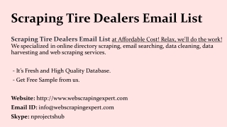 Scraping Tire Dealers Email List