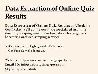 Data Extraction of Online Quiz Results
