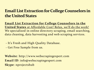Email List Extraction for College Counselors in the United States