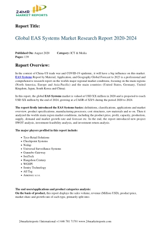 EAS Systems Market Research Report 2020-2024