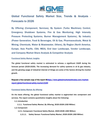 Global Functional Safety Market Size, Trends & Analysis - Forecasts to 2026