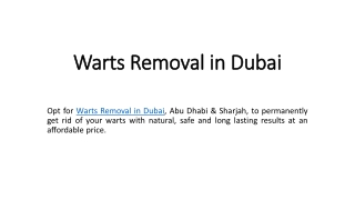 Warts Removal in Dubai