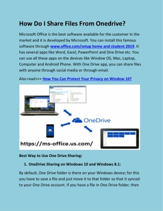 How Do I Share Files From Onedrive?