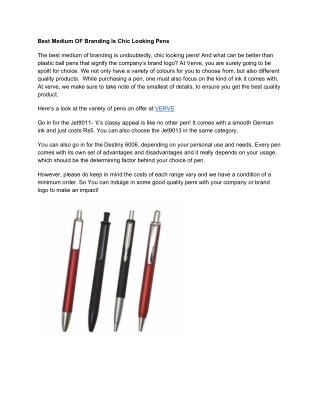 Best Medium Of Branding Is Chic Looking Pens | Corporate Business Gift