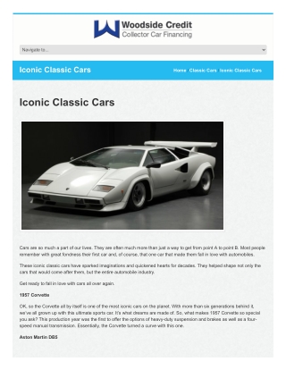 Classic Car Loans and Financing