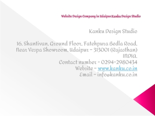 Website Design Company in Udaipur Kanku Design Studio