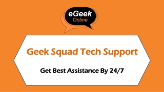 Geek Squad Tech Support - Get The Best Assistance