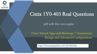 Citrix CCE-V 1Y0-403 Practice Test Questions