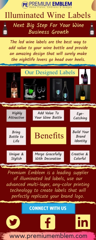 Customise the Decorative Illuminated Wine Labels | Premium Emblem