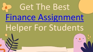 Get The Best Finance Assignment Helper For Students
