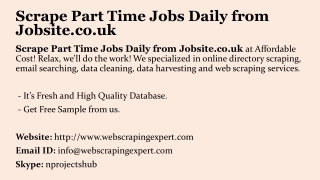 Scrape Part Time Jobs Daily from Jobsite. co. uk