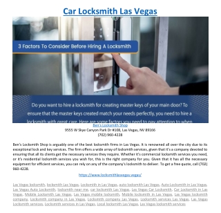 Car Locksmith Las Vegas