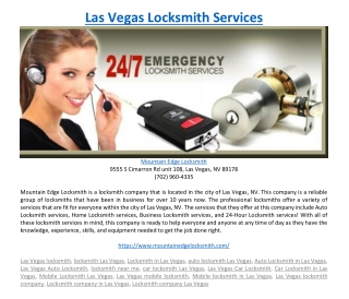 Las Vegas Locksmith Services