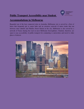 Public Transport Accessibility near Student Accommodation in Melbourne