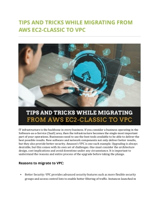 Tips and Tricks While Migrating From AWS EC2-Classic to VPC