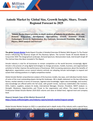 Anisole Market 2020 Growth, economics, Demand and Forecast to 2025