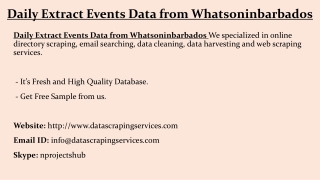 Daily Extract Events Data from Whatsoninbarbados