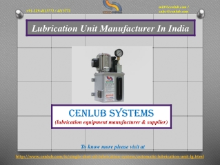 Top Lubrication Unit Manufacturer In India