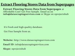 Extract Flooring Stores Data from Superpages