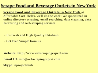 Scrape Food and Beverage Outlets in New York