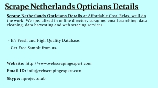 Scrape Netherlands Opticians Details