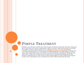 Pimple treatment