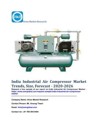 India Industrial Air Compressor Market Trends, Size, Forecast - 2020-2026
