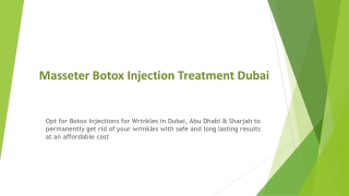 Masseter Botox Injection Treatment Dubai