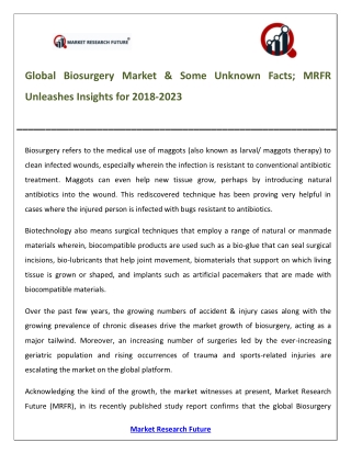 Biosurgery Market Research Report – Forecast to 2025