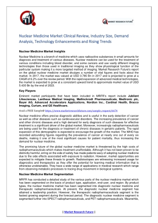 Nuclear Medicine Market Research Report-Global Forecast till 2025