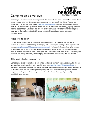 Camping Veluwe