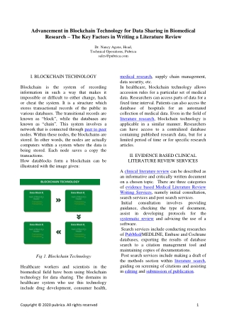 Advancement in blockchain technology for data sharing in biomedical research – Pubrica