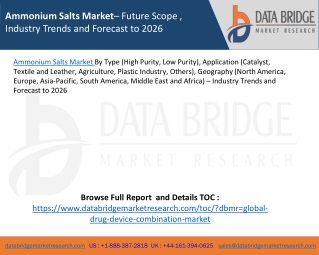 Ammonium Salts Market– Future Scope , Industry Trends and Forecast to 2026
