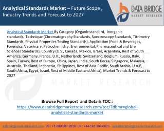 Analytical Standards Market – Future Scope , Industry Trends and Forecast to 2027