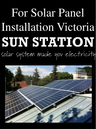 For Solar Panel Installation Victoria