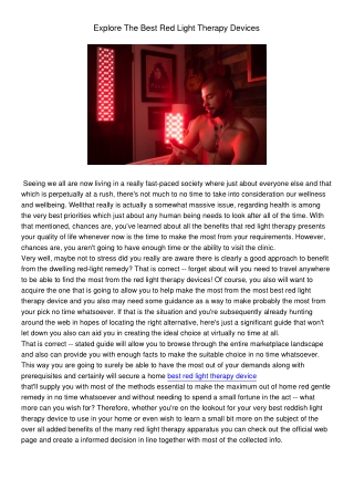 The Best Way To Benefit From Red Light Therapy