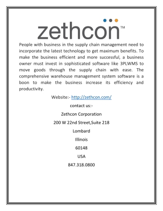 3PL WMS System and Software - ZETHCON