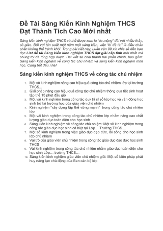 Đề Tài Sáng Kiến Kinh Nghiệm THCS Đạt Thành Tích Cao Mới nhất - Luận Văn 99