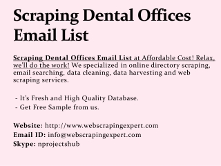 Scraping Dental Offices Email List