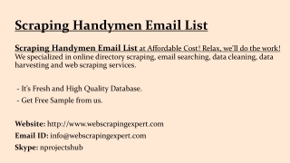 Scraping Handymen Email List