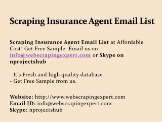 Scraping Insurance Agent Email List